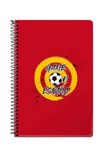Stylizedd Game On Spain A5 Spiral Notebook Red/Yellow