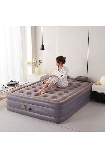 Generic Heightened bed Inflatable Air Mattress with Built-In Pump & Camping & Home