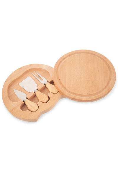 shumee Platou de brânzeturi cu cuțite, din lemn, pliabil, 4 bucăți.