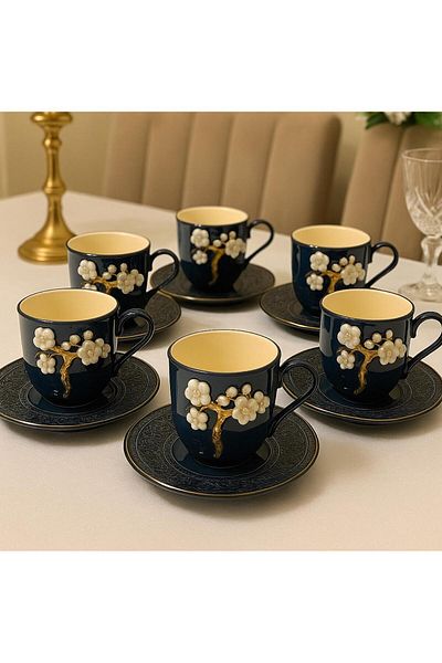 decovien 6 Person Porcelain Coffee Cup Set