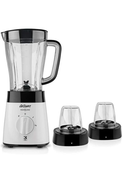 Genel Markalar Arzum AR1057 Maxiblend Sürahi Blender, 500W, 1.5L Hacim, Paslanmaz Çelik Bıçak, Beyaz