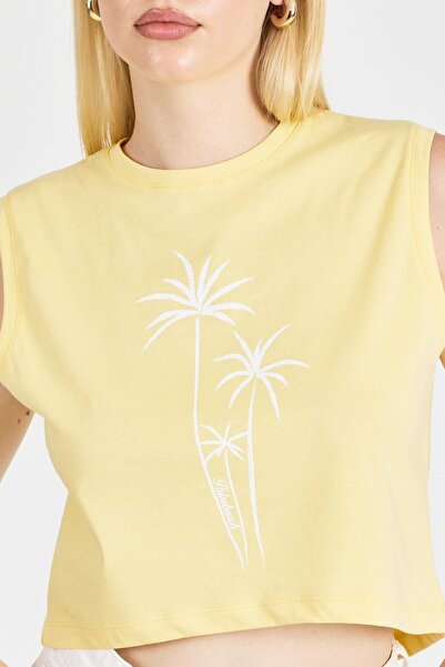 odelon Γυναικείο 100% βαμβακερό κίτρινο κορνίζα