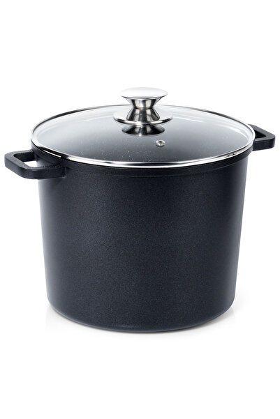 shumee Oală din granit cu capac de sticlă, înaltă, MARE, 7,6 l