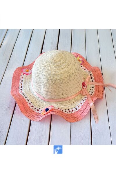Kardelen Butik Denizli Solid Color Mercerized Girl's Hat (Age 3-7)