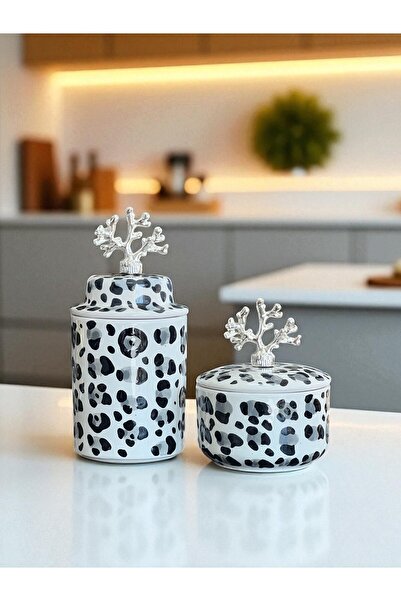 ferayhome غطاء سيراميك لإكسسوارات المطبخ، صندوق ليوبارد رمادي، صندوق ليوبارد ...