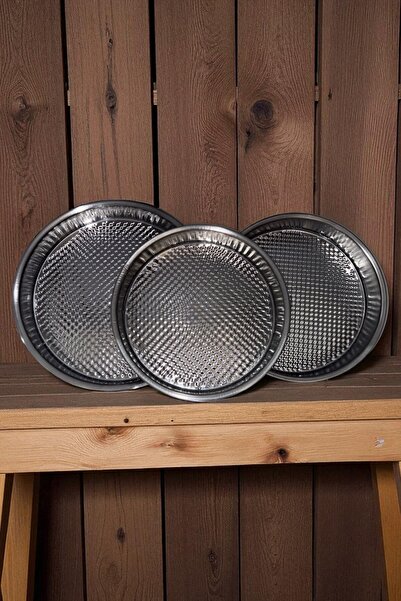 maraşçarşısı 3'lü Çiğköfte Tepsisi Çiğköfte Leğeni Paslanmaz Çelik 36-39-43 cm