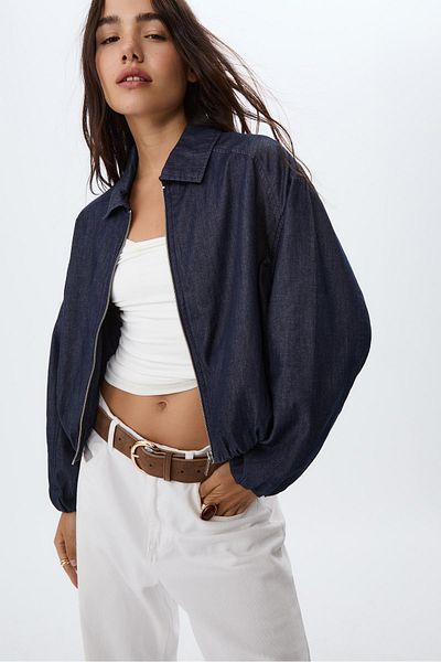 Stradivarius Denim puffer jacket