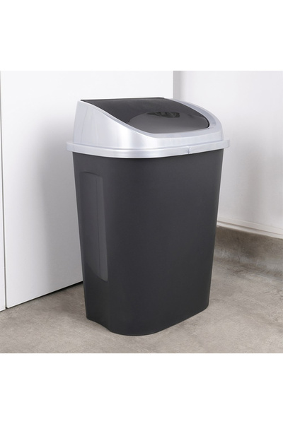 shumee Plastic waste bin, black, 25 l