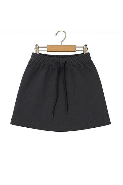 FERRY BUTİK Girl's Back to School Waist Rubber Ribbed Waist Shorts Skirt