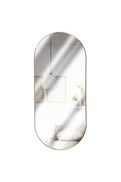 shumee Gold oval wall mirror 72x32 cm