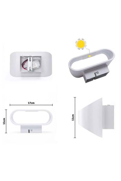 homelight Matte white interior wall lamp with two-way lighting