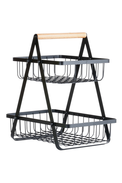 shumee Black metal fruit basket, 2 tiers, 27x17.5x29 cm