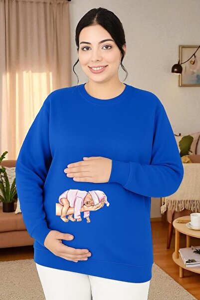 DM DOLCE MORE سويت شيرت مطبوع للحوامل