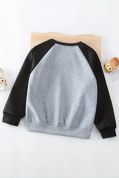 VBSVİBES Unisex Gray-Black Raglan Sweatshirt – Limited 1994 Printed, Long Sleeve