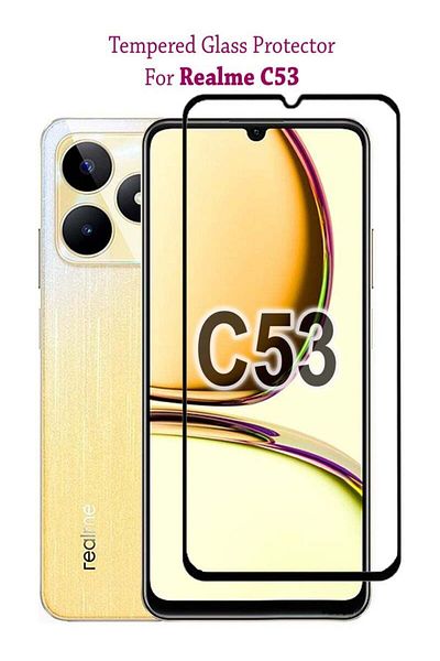 Generic Tempered Glass Screen Protector For Realme C53 - Black