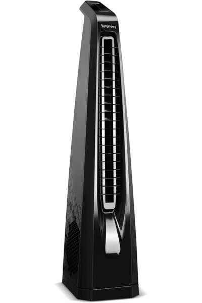 Symphony مروحة برجية صامتة للمنزل مزودة بمحرك BLDC - Turbo Throw - تحكم بشاشة تعمل باللمس