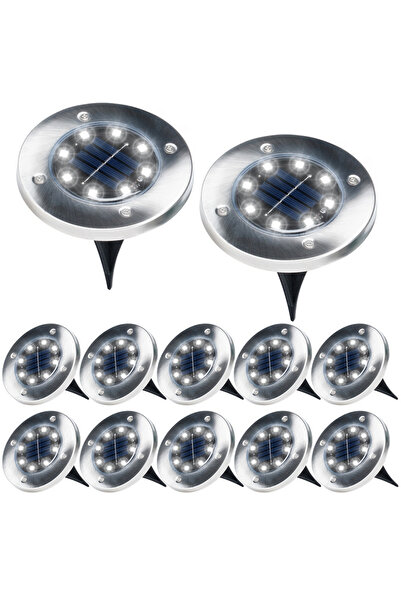 shumee LED Solar Garden Lights, Steel, Insertable, 11.5 cm, 12 pcs.