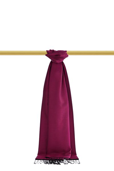 Bursa İpek Plum Black Double Sided Silk Shawl