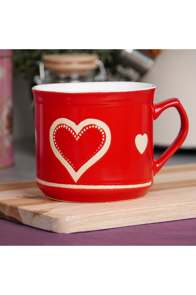 shumee 650ml heart-shaped ceramic mug