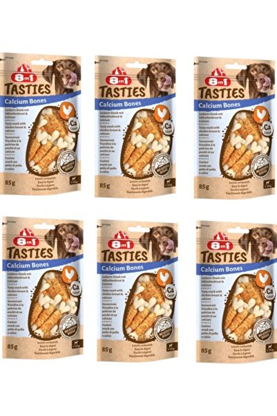 8in1 Tasties Calcium Bones Tavuk Sargılı Kemik Köpek Ödülü 85 gr. x 6 Adet