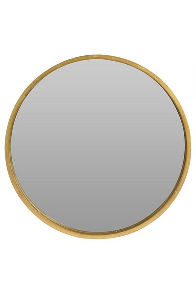 shumee 50cm round gold wooden wall mirror.
