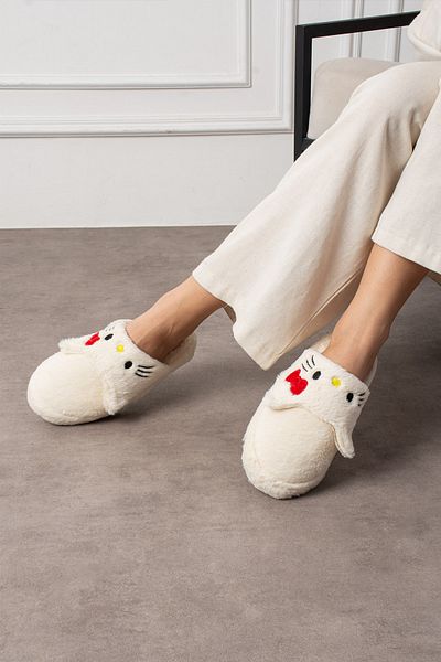StWenn Women's House Slippers Teddy Bear Figured Plush House Slippers Do Not Make Sound Sole Warm Stylish Design