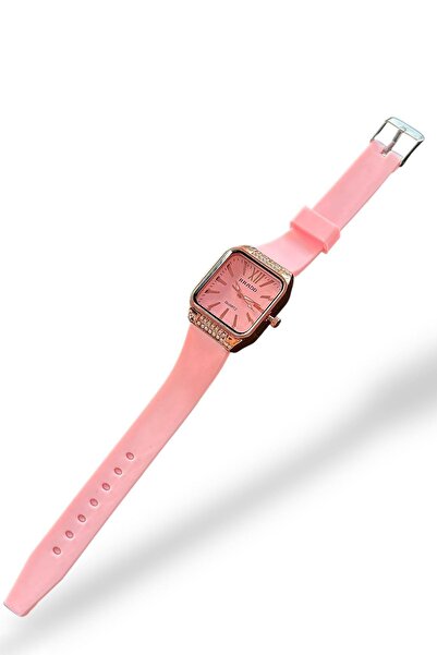 TAKIŞTIR Pembe Renk Silikon Kordonlu Kadın Saat