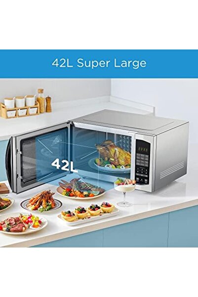 Midea 42L Microwave Oven with Grill, Digital Touch Control, 1000W Power, Child-Safety-Lock, 7 Auto M