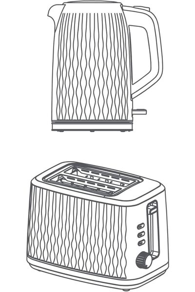Black&Decker BLACK+DECKER 1.7L Kettle & 7-Level Browning Control Toaster - Ideal for Hot Beverages, Soups, Cookin