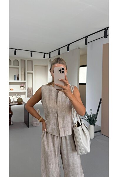 Sezgi Tekin Σετ παντελονιών Premium Series Mink Crinkle Vest