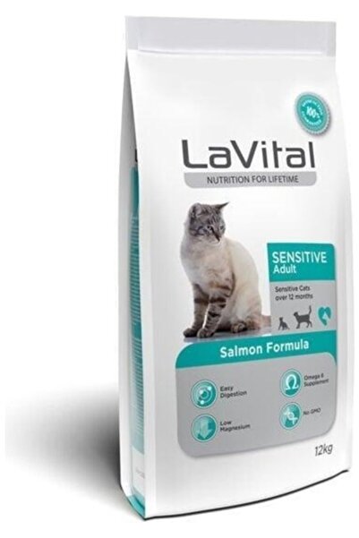 LaVital Lavital Somonlu Sindirim ve Deri Hassasiyetli Yetişkin Kedi Maması 12 kg