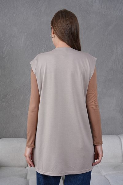 Lamierra Women's Mother Thin Combed Cotton Seasonal Mink Vest