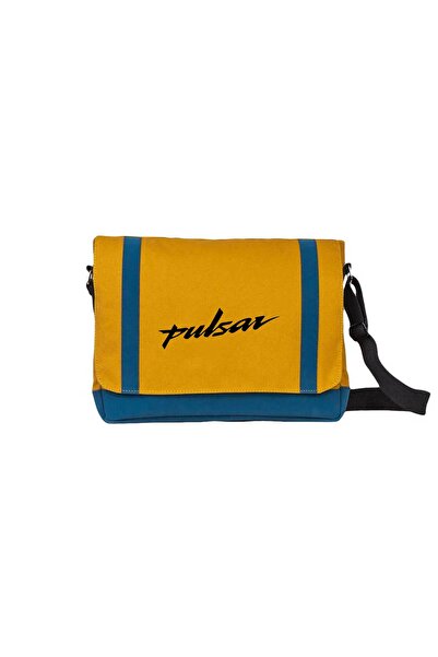 CrowsGate Pulsar Logo Black Messenger Bag Yellow Color
