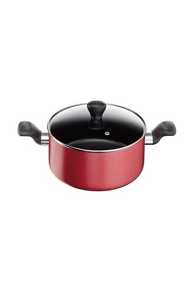 TEFAL 5-Piece Aluminium Super Cook Cooking Set in Red – Durable and Stylish
