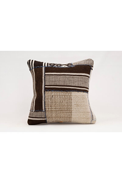 Kilim Whole Sale Vintage Throw Pillow Cover Made of Handmade Rug, Wool, 40X40 cm