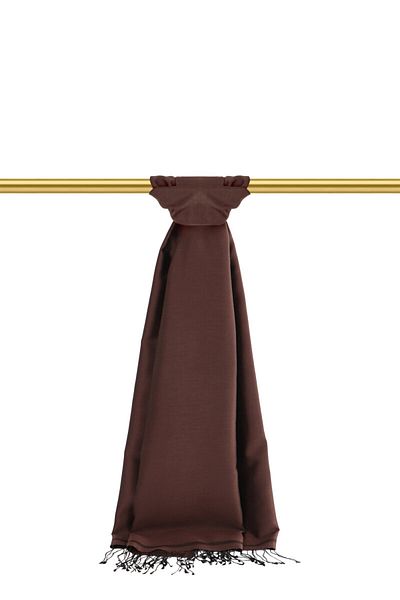 Bursa İpek Bitter Brown Black Double Sided Silk Shawl