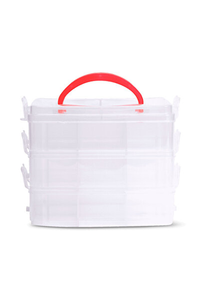 Flying Tiger Copenhagen Bölmeli Plastik Pembe Saklama Kutusu