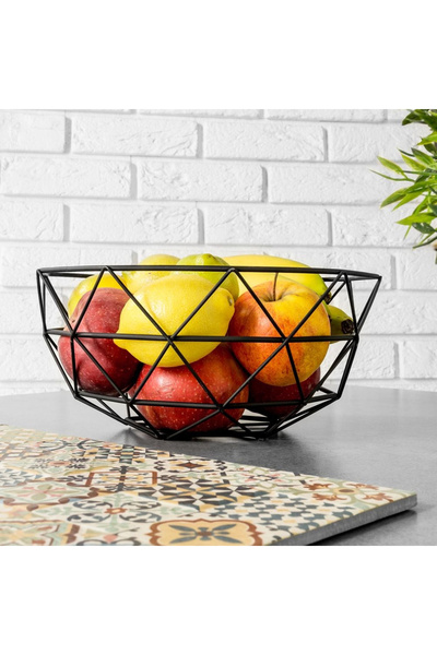 shumee Black metal fruit basket