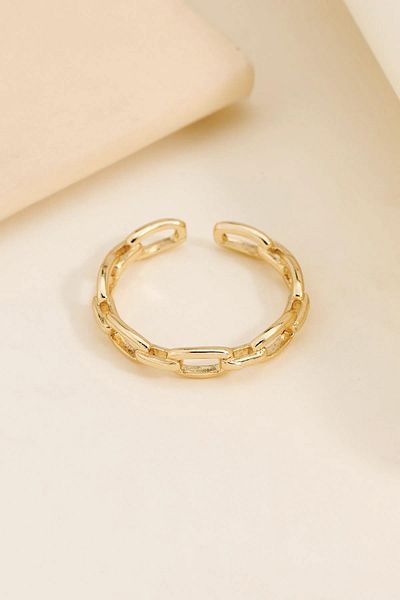 New Obsessions Brass Ring with Chain Model Adjustable