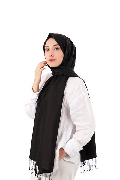 Bursa İpek Black Double Sided Silk Shawl