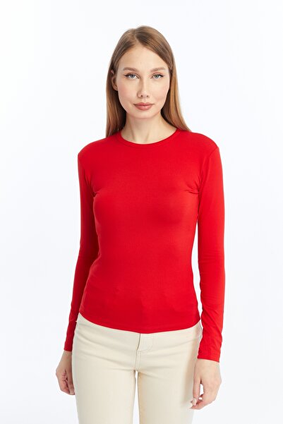 LAENT Women's Red Black White Round Neck 3-Piece Bodysuit