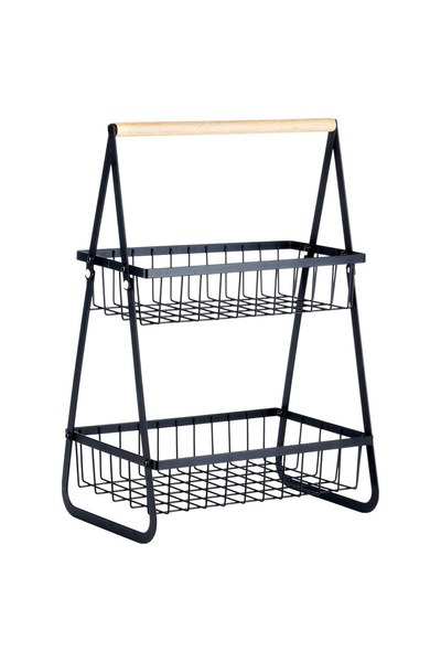 shumee Black metal fruit basket, 2 tiers