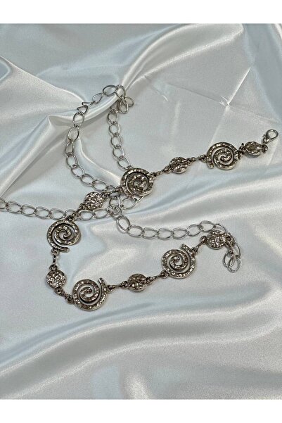 Fiori Γυναικεία ζώνη μέσης με λεπτομέρεια από αλυσίδα σαλιγκαριού, ζώνη φορέματος, ζώνη φούστας, ζώνη παντελονιού