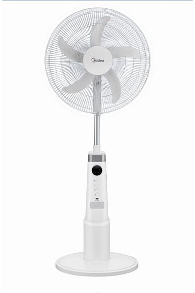 Midea Rechargeable Stand Fan With Remote, 9 Speed Settings With 25W Power, Cordless Support, 5 Blade