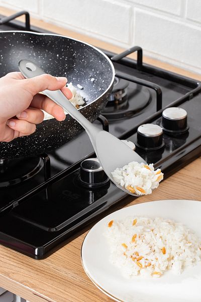 Porsima 5262-1 Hard Tip Silicone Rice Spoon Durable Fireproof Non-Stick Non-Scratch Rice Scoop Spoon 22cm