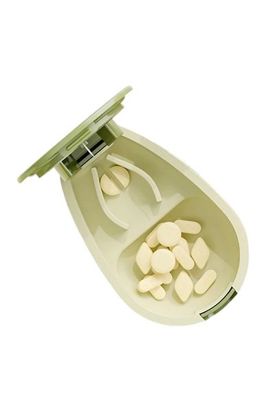 Flippy Cutie de pastile și depozitare pentru medicamente, pliabilă, verde, 8x5x2,65 cm, compactă și portabilă, ideală pentru călătorii
