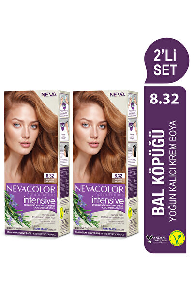 Neva Color INTENSIVE 2'Lİ SET 8.32 BAL KÖPÜĞÜ Kalıcı Krem Saç Boyası Seti
