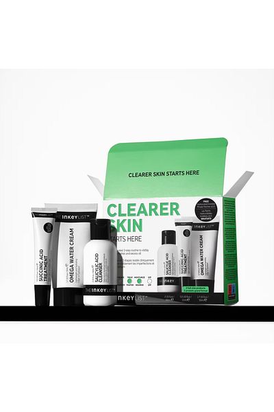 THE INKEY LIST Clearer Skin Starts Here - Flawless Care Set 60 ml + 15 ml + 50 ml + 12 Pieces