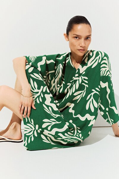 H&M MAMA Before & After Keten Karışımlı Elbise