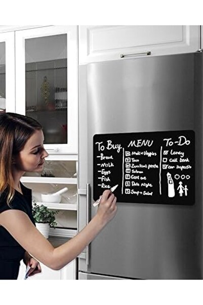 Genel Markalar Manyetik Mıknatıslı Buzdolabı Kara Tahta Notluk 30x42 cm